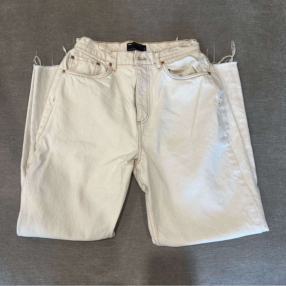 ASOS Women's Cream Relaxed Jeans